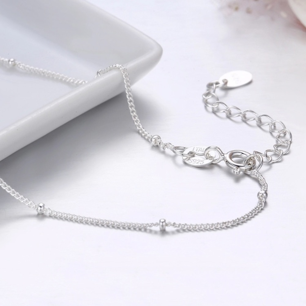 New! Anklet with Sterling Silver Beads - Picture 6 of 6